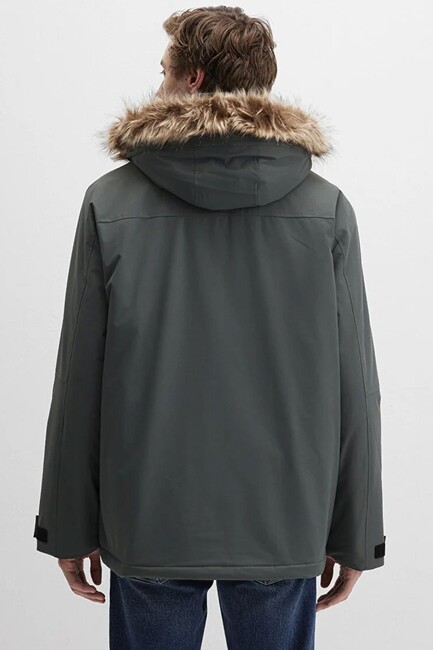 Erkek Kapüşonlu Parka 0110472-71598 Yeşil - Thumbnail