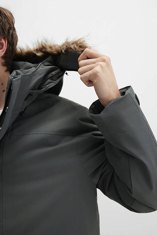 Erkek Kapüşonlu Parka 0110472-71598 Yeşil 