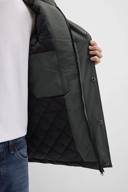 Erkek Kapüşonlu Parka 0110472-71598 Yeşil - Thumbnail