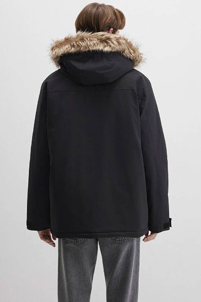 Erkek Kapüşonlu Parka 0110472-900 Siyah 