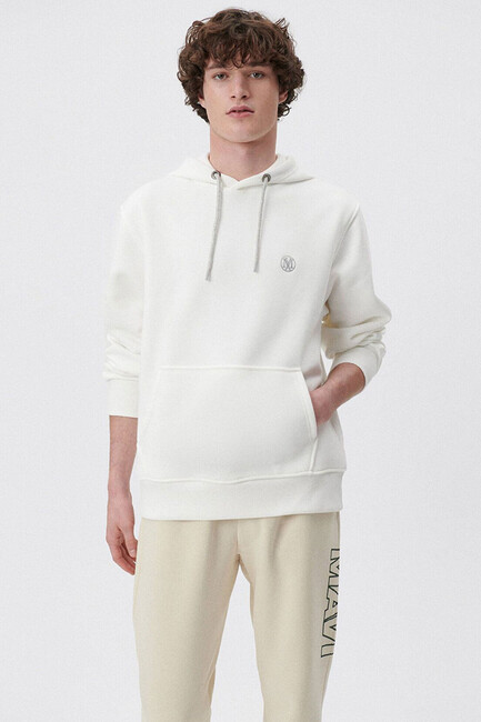 Erkek Kapüşonlu Sweat 065809-34519 Beyaz (1)