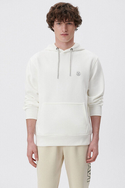 Erkek Kapüşonlu Sweat 065809-34519 Beyaz (2)