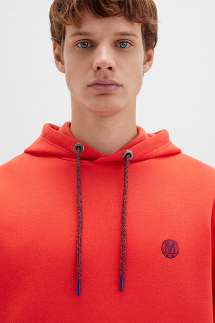 Erkek Kapüşonlu Sweat 065809-70481 Turuncu - Thumbnail