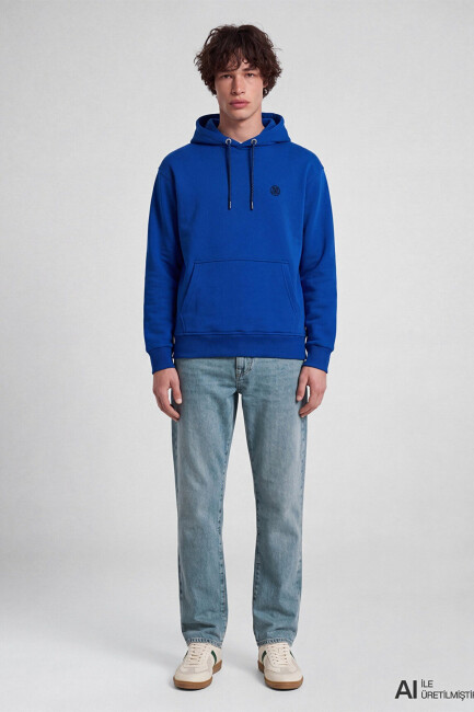 Erkek Kapüşonlu Sweat 065809-70896 Mavi  (1)