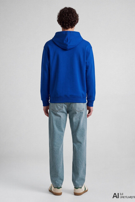 Erkek Kapüşonlu Sweat 065809-70896 Mavi  - 4