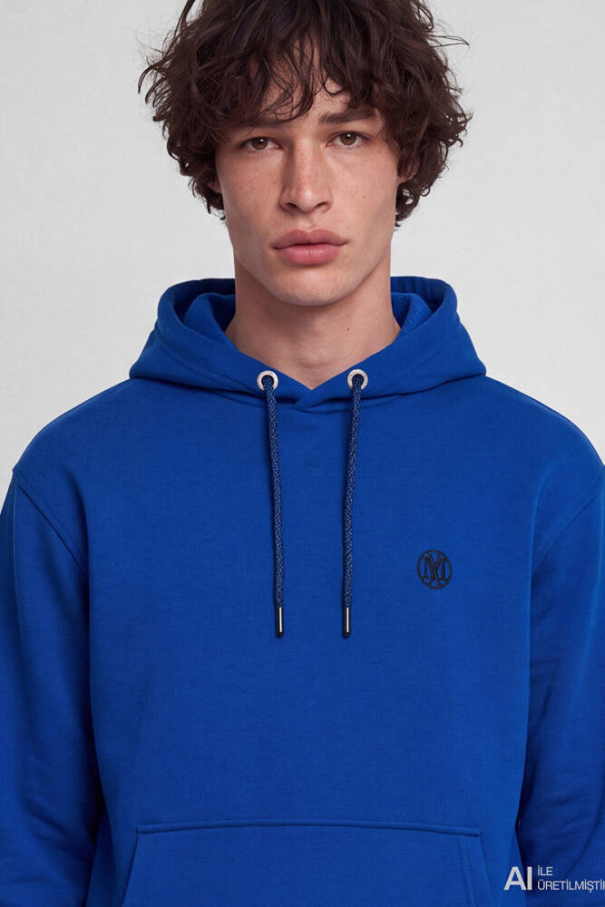 Erkek Kapüşonlu Sweat 065809-70896 Mavi  - 5