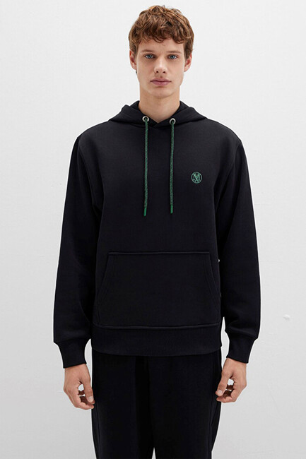 Erkek Kapüşonlu Sweat 065809-900 Siyah - Thumbnail