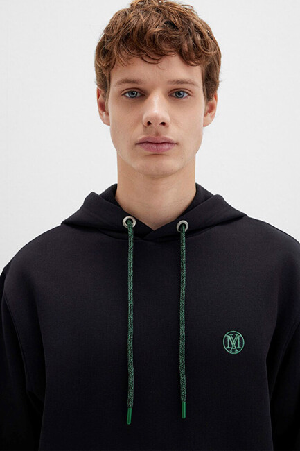 Erkek Kapüşonlu Sweat 065809-900 Siyah - Thumbnail