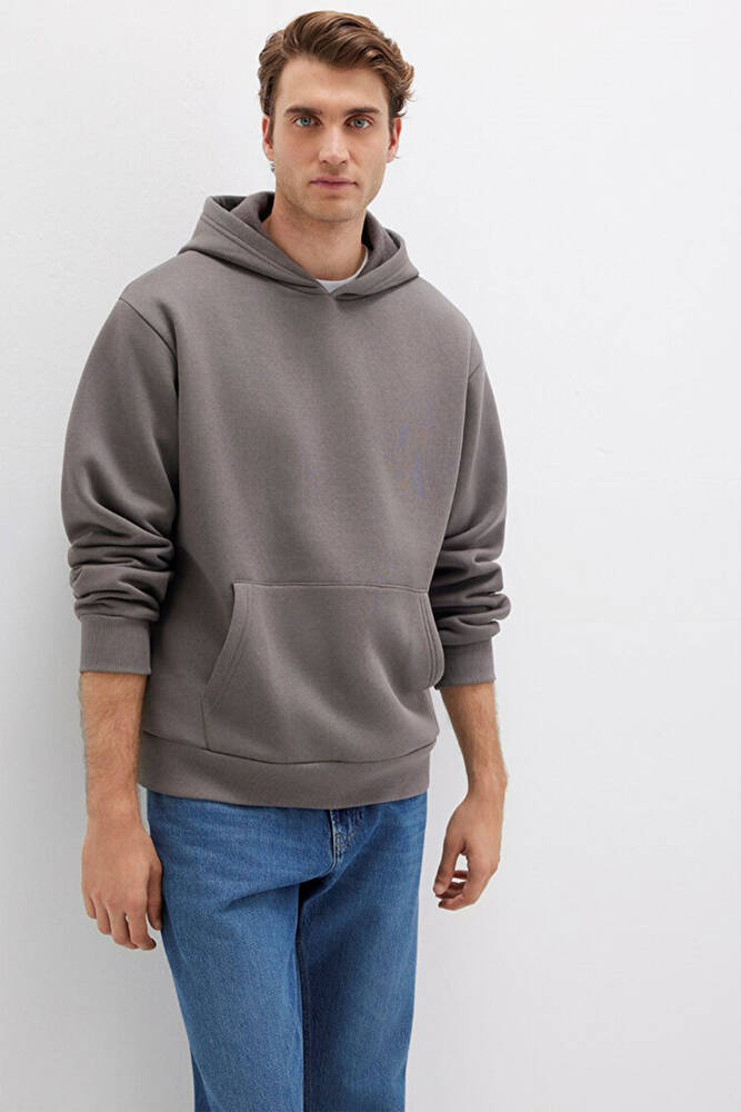 Erkek Kapüşonlu Sweat 0S10275-70096 Gri 