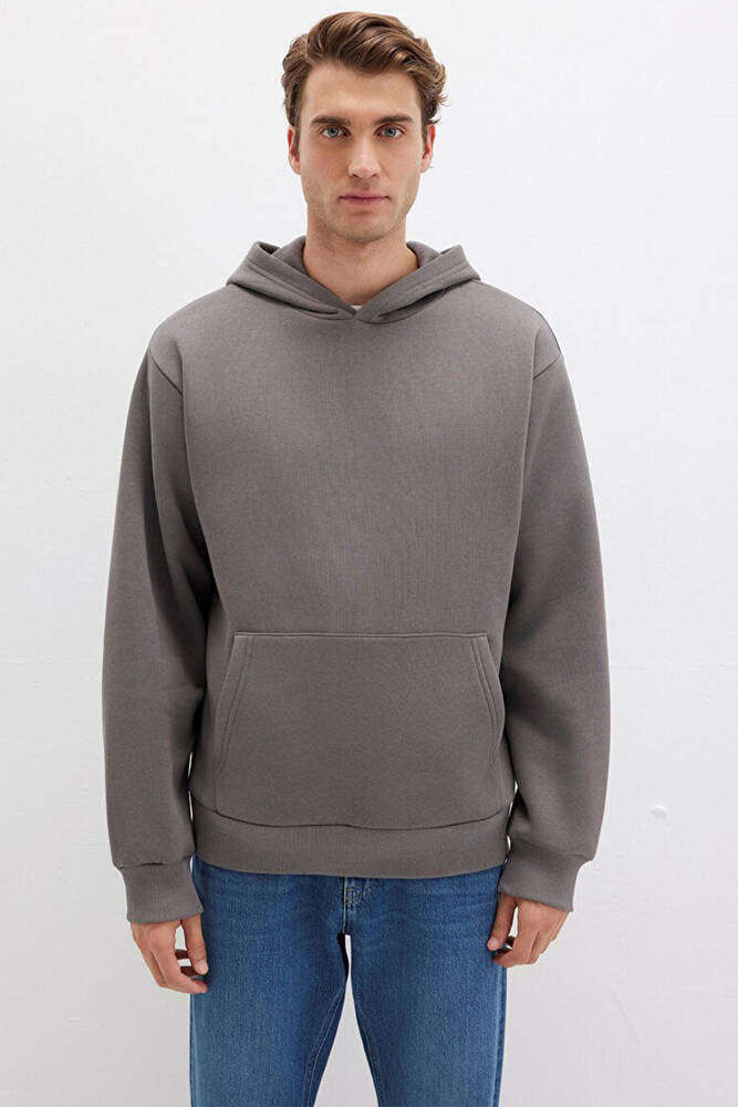 Erkek Kapüşonlu Sweat 0S10275-70096 Gri 