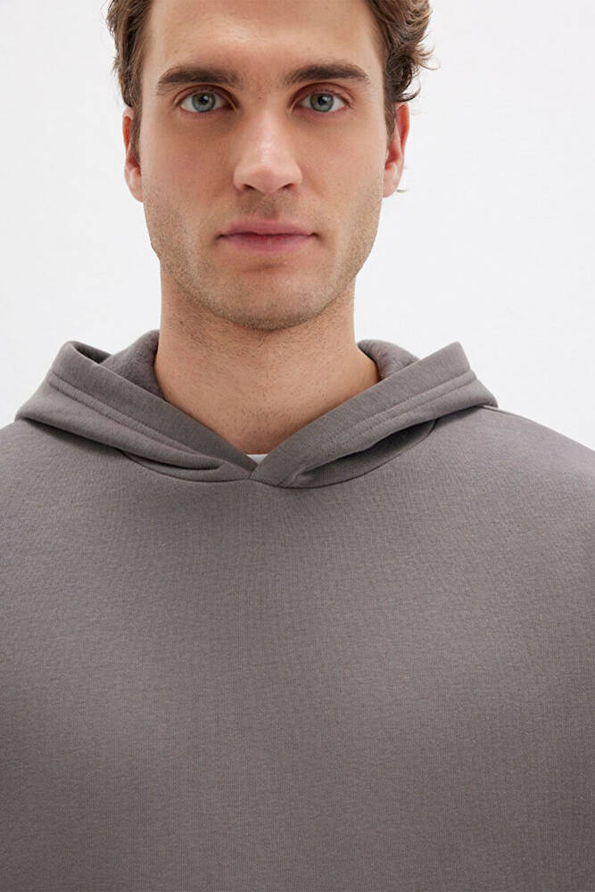 Erkek Kapüşonlu Sweat 0S10275-70096 Gri 