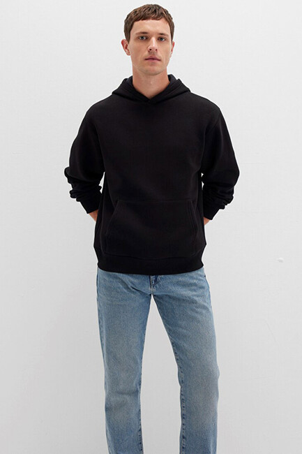 Erkek Kapüşonlu Sweat 0S10275-900 Siyah (1)