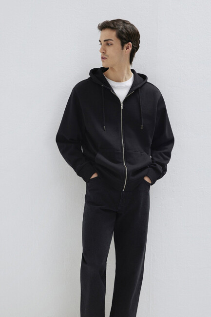 Erkek Kapüşonlu Sweat 0S10277-900 Siyah 