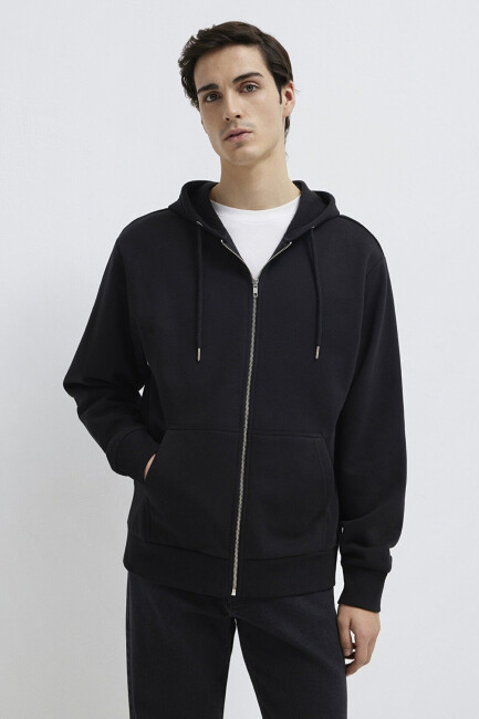 Erkek Kapüşonlu Sweat 0S10277-900 Siyah  (1)
