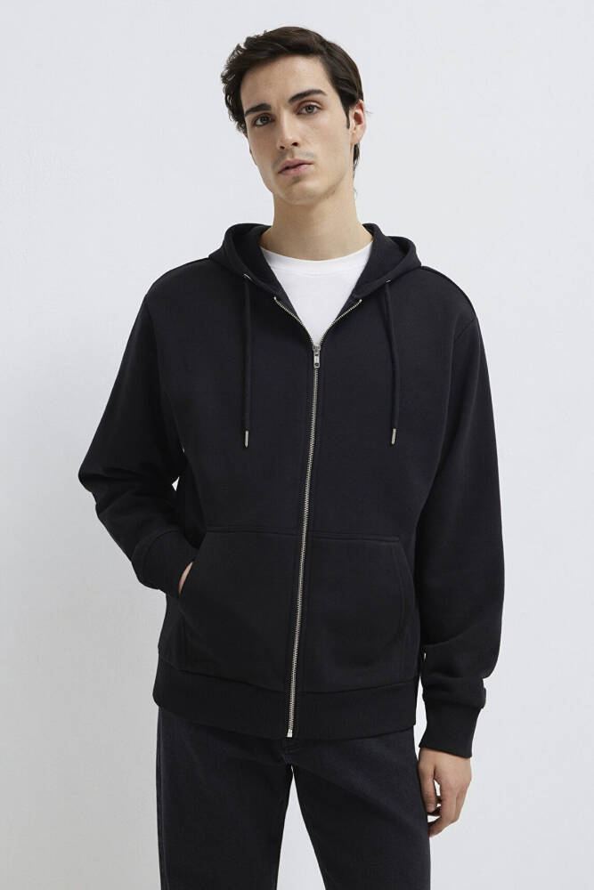 Erkek Kapüşonlu Sweat 0S10277-900 Siyah  - 2