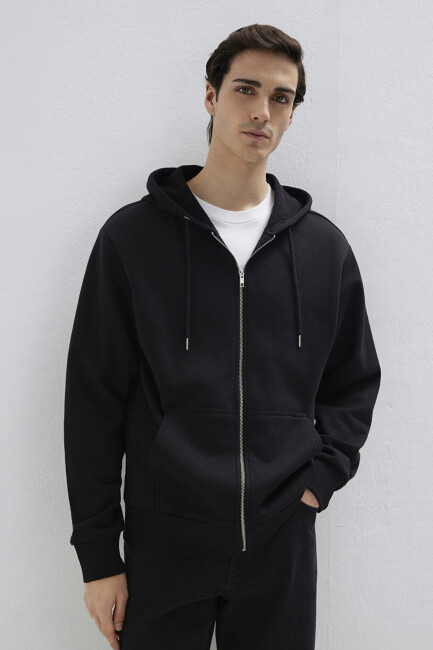 Erkek Kapüşonlu Sweat 0S10277-900 Siyah  (2)