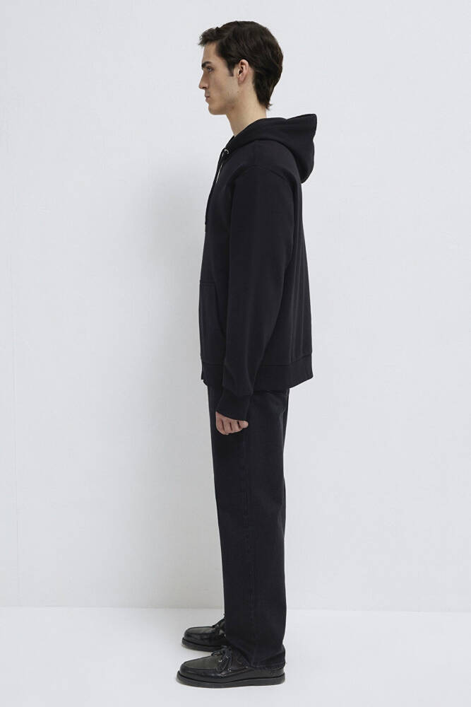 Erkek Kapüşonlu Sweat 0S10277-900 Siyah  - 5