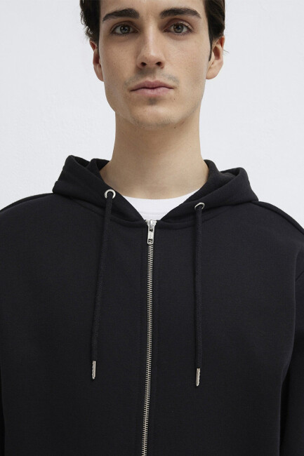 Erkek Kapüşonlu Sweat 0S10277-900 Siyah  - 7