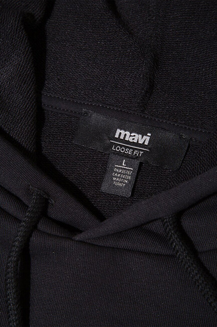 Erkek Kapüşonlu Sweat 0S10395-900 Siyah - Thumbnail