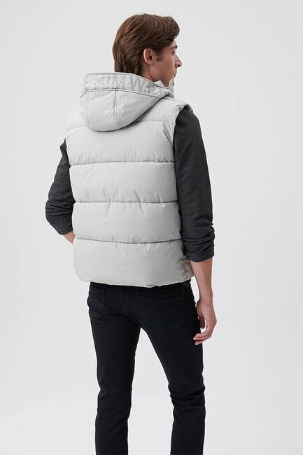 Erkek Kapüşonlu Yelek 0110089-70075 Gri (2)