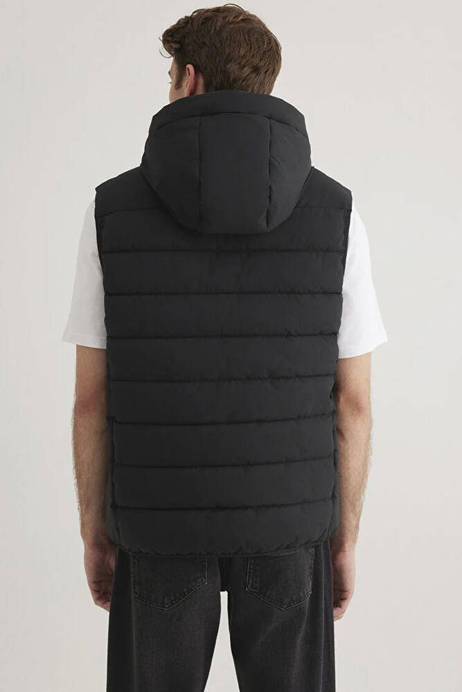 Erkek Kapüşonlu Yelek 0110554-900 Siyah 