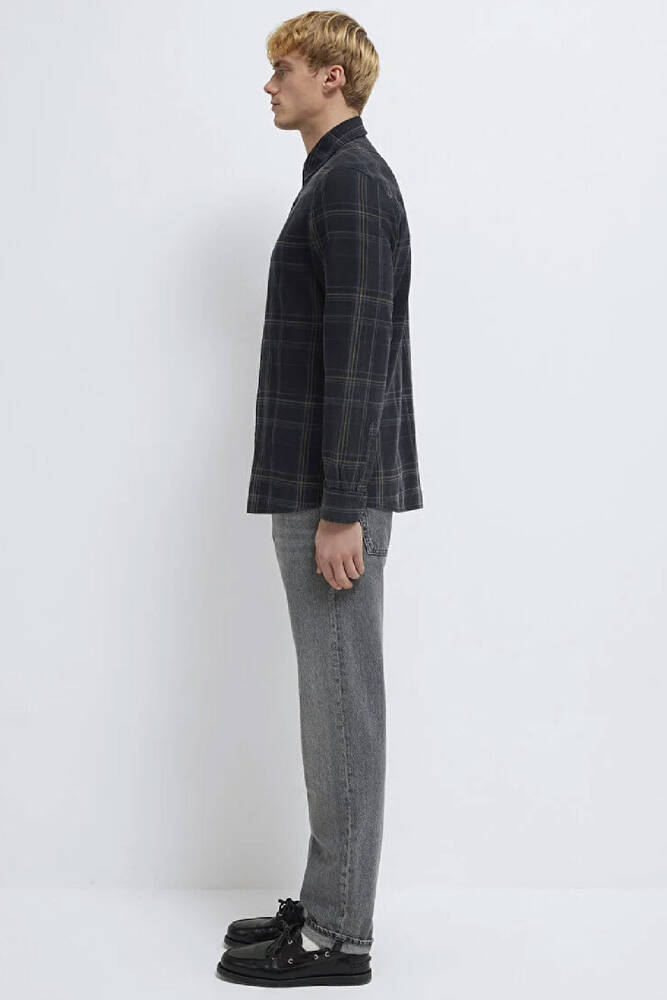 Erkek Kareli Gömlek 0210806-91469 Gri 