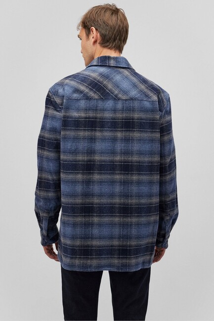Erkek Kareli Gömlek 0211264-88665 Mavi (3)
