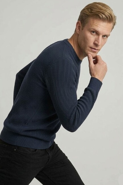 Erkek Kazak LF2040877 Lacivert - Thumbnail