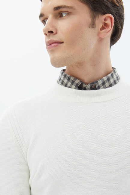 Erkek Kazak TRK-1476 10151265 Ekru - Thumbnail