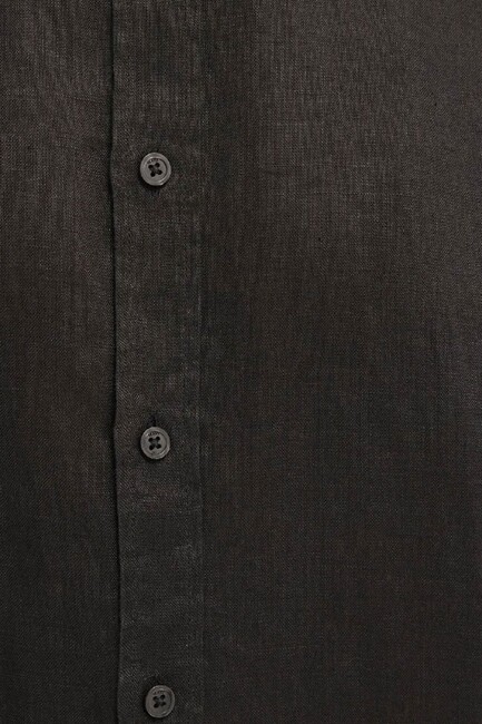 Erkek Keten Karışımlı Gömlek 0211466-70219 Kahve - Thumbnail
