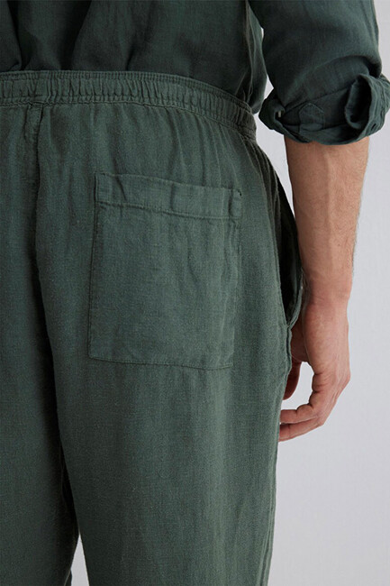 Erkek Keten Pantolon 0010358-71598 Yeşil - Thumbnail