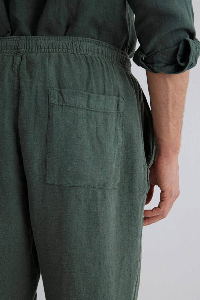 Erkek Keten Pantolon 0010358-71598 Yeşil 