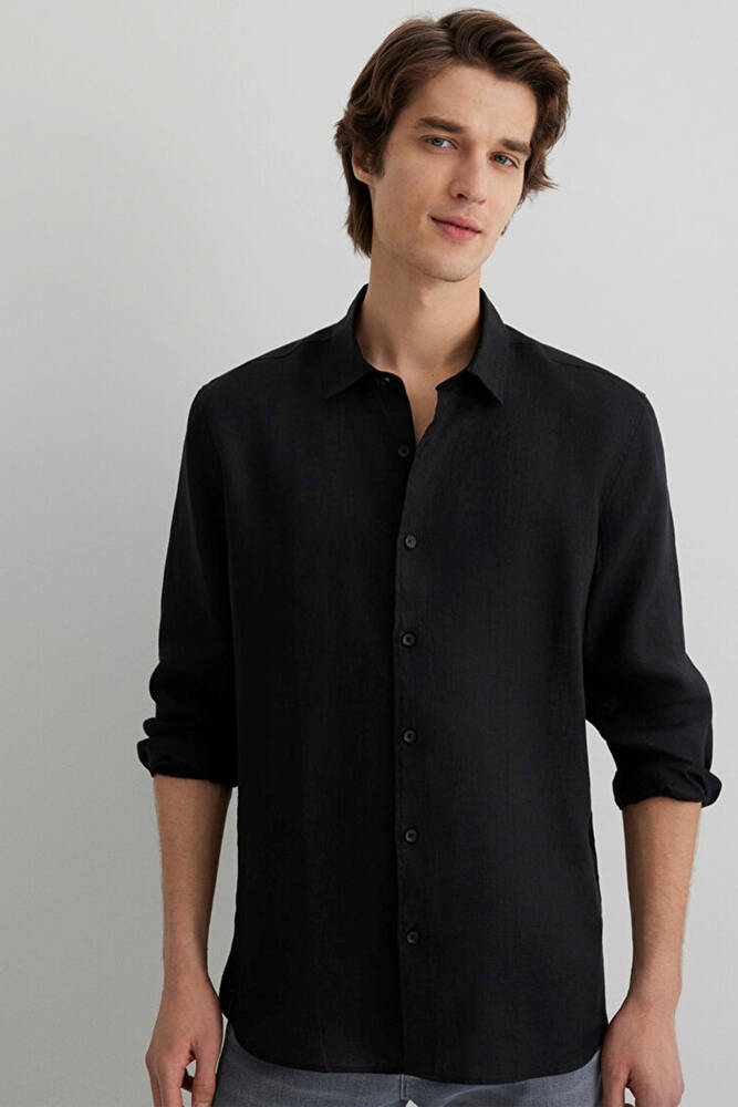 Erkek Uzun Kol Gömlek 0210492-900 Siyah 
