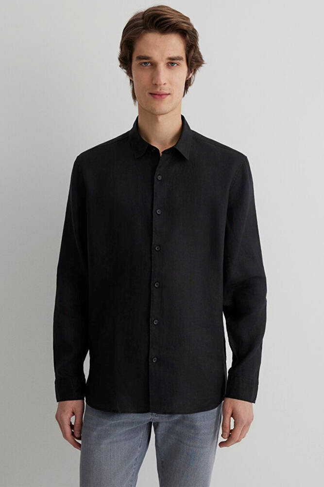 Erkek Uzun Kol Gömlek 0210492-900 Siyah 