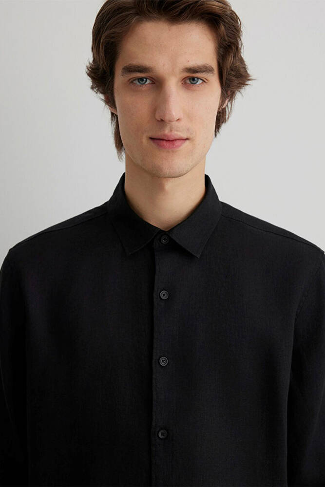 Erkek Uzun Kol Gömlek 0210492-900 Siyah 