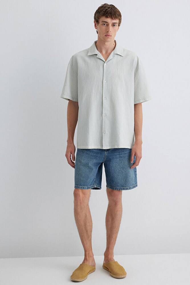 Erkek Kısa Kol Gömlek 0210679-70148 Gri 