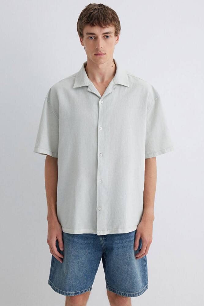 Erkek Kısa Kol Gömlek 0210679-70148 Gri 
