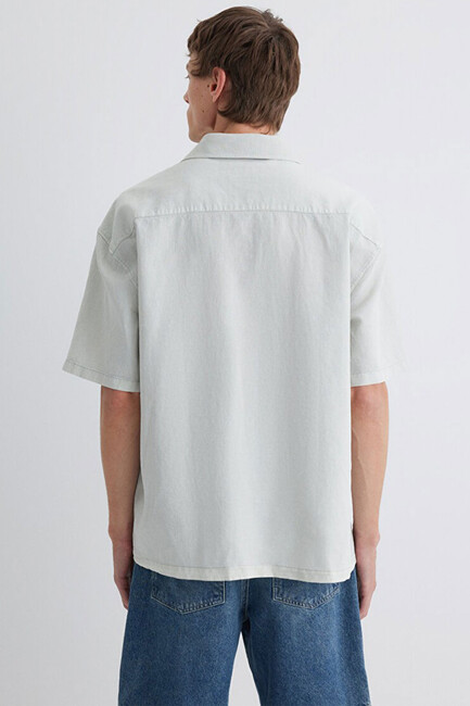 Erkek Kısa Kol Gömlek 0210679-70148 Gri - Thumbnail