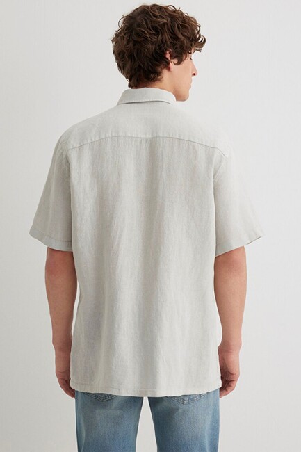 Erkek Kısa Kol Gömlek 0211473-70080 Gri - Thumbnail