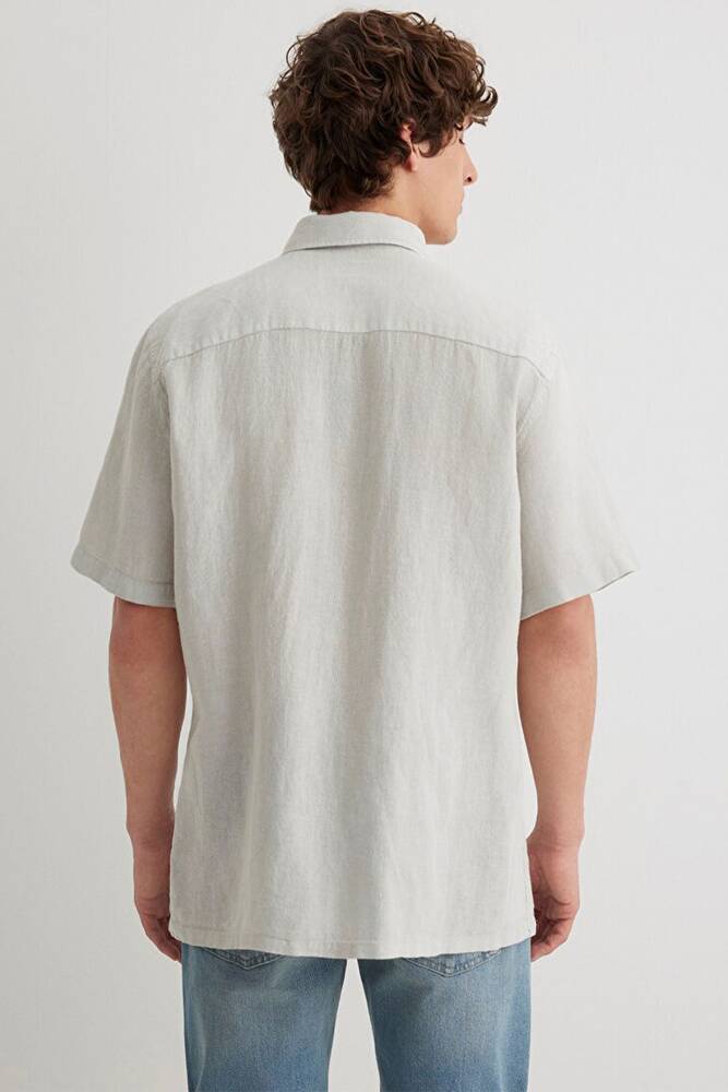 Erkek Kısa Kol Gömlek 0211473-70080 Gri 