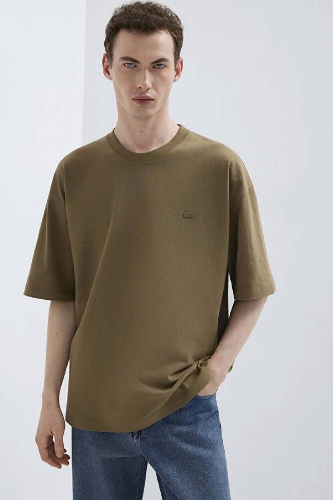 Erkek Kısa Kol Logo Tişört 0613188-71564 Yeşil 