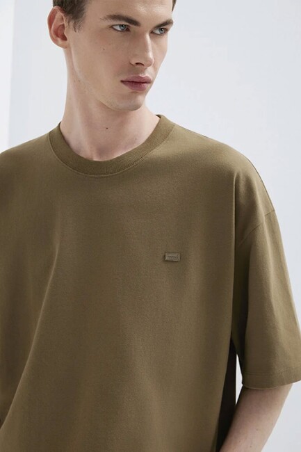 Erkek Kısa Kol Logo Tişört 0613188-71564 Yeşil - Thumbnail
