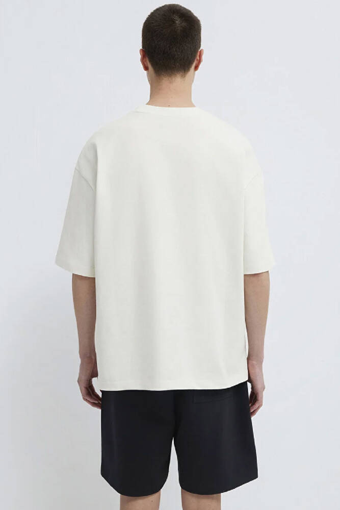Erkek Kısa Kol Logo Tişört 0613188-71610 Ekru 