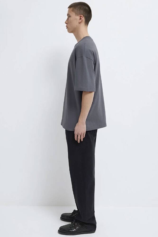 Erkek Kısa Kol Logo Tişört 0613188-80955 Gri 