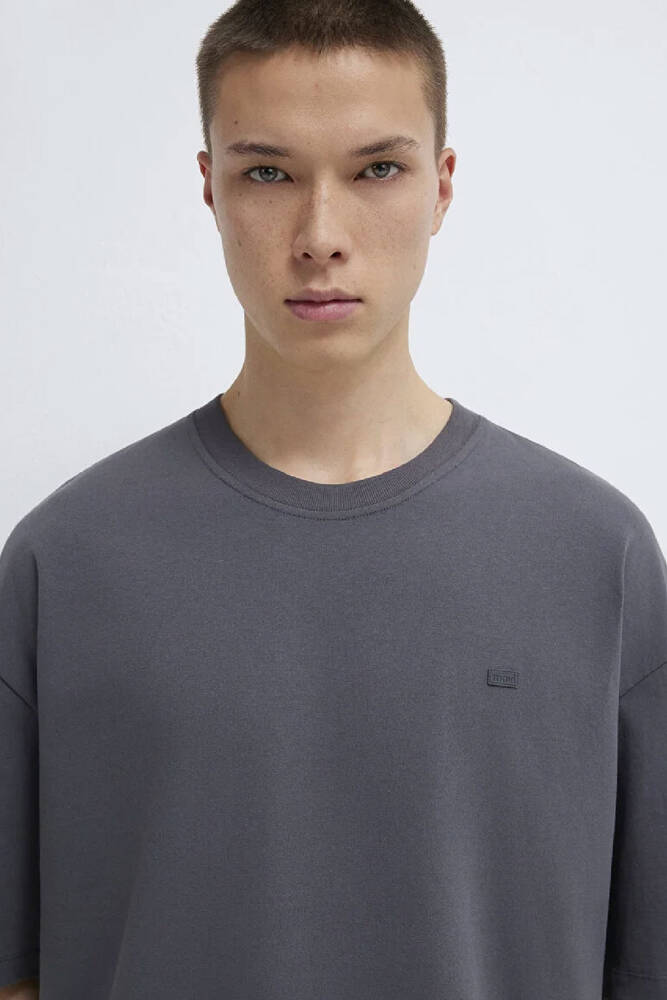 Erkek Kısa Kol Logo Tişört 0613188-80955 Gri 