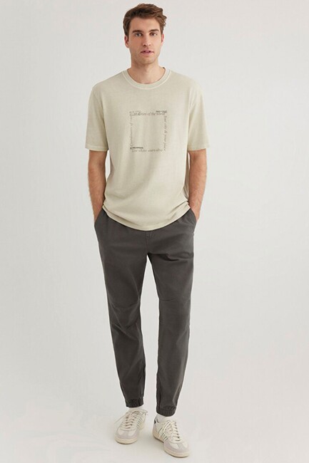 Erkek Kısa Kol Tişört 0612553-70322 Bej (2)