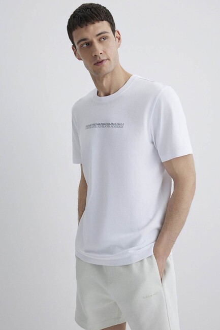 Erkek Kısa Kol Tişört 0612647-620 Beyaz (1)