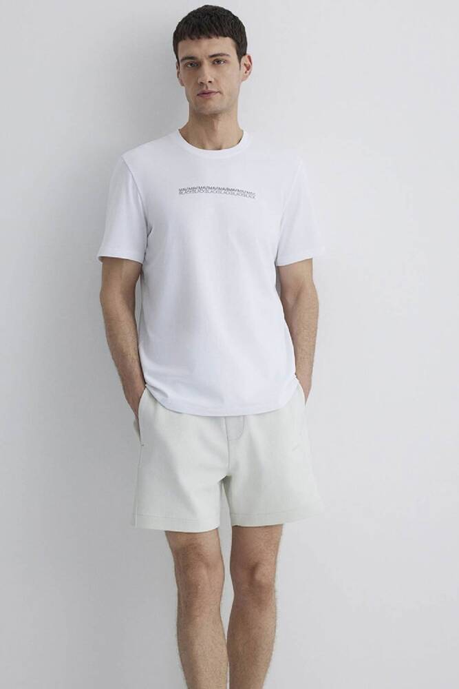 Erkek Kısa Kol Tişört 0612647-620 Beyaz 