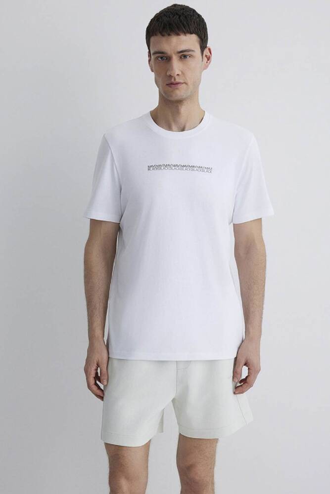 Erkek Kısa Kol Tişört 0612647-620 Beyaz 