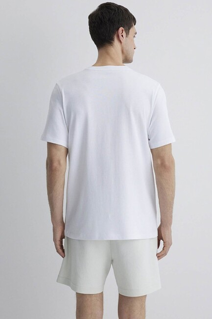 Erkek Kısa Kol Tişört 0612647-620 Beyaz - Thumbnail